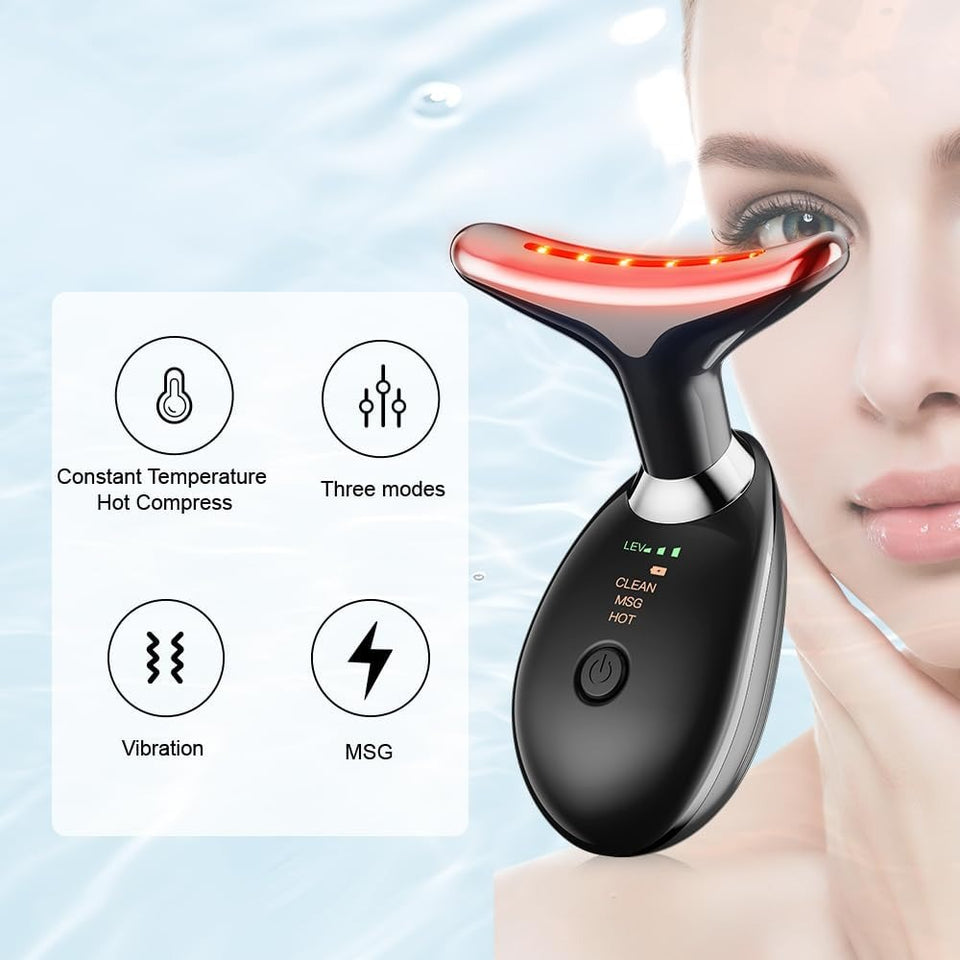 Ems Neck Eye Massage Instrument Vibrator Microcurrents Red Light Therapy Anti Wrinkle